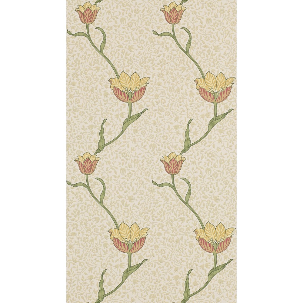 Garden Tulip Wallpaper 210392 by Morris & Co in Russet Lichen